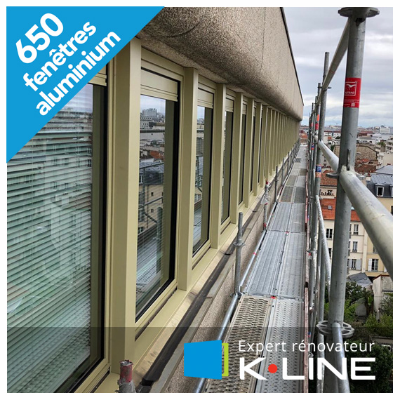 Pose de 650 fenêtres en aluminium KLINE à Vincennes - La Fermeture Parisienne