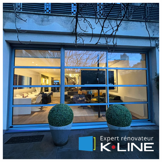 Coulissant en aluminium KLINE à Paris 16ème - La Fermeture Parisienne