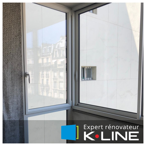 Coulissant en aluminium KLINE copropriété Paris 15ème - La Fermeture Parisienne