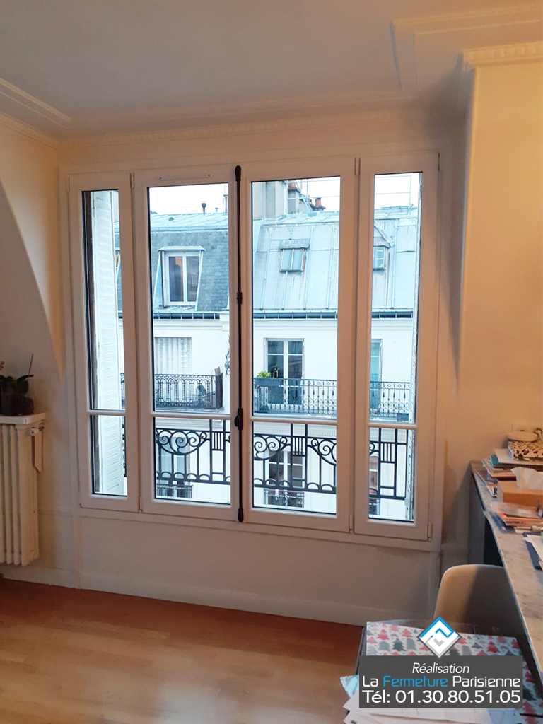 Fenêtres bois à recouvrement sur mesure - Paris  et Yvelines - La Fermeture Parisienne
