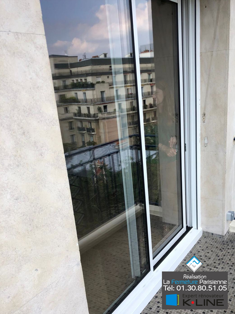 Porte fenêtre coulissante aluminium Kline - Paris - La Fermeture Parisienne - Expert Rénovateur Kline 78